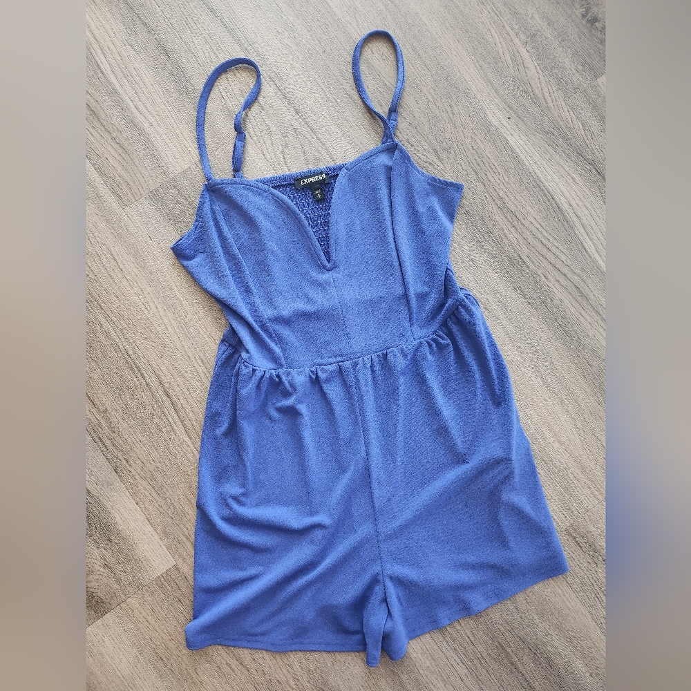 Express Vibrant Blue Strappy Romper